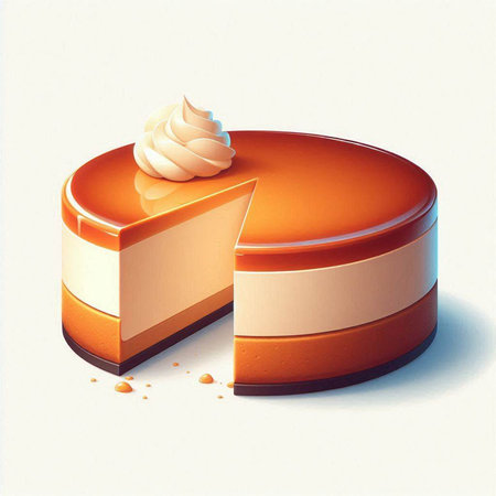 Cake with cream on the white background. 3d illustration.のイラスト素材