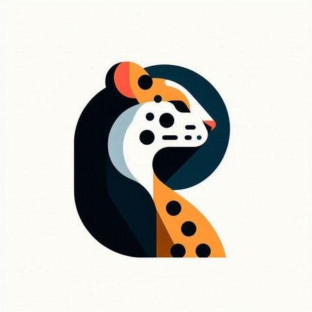 Animal alphabet letter C with cute giraffe head. Vector illustration.のイラスト素材