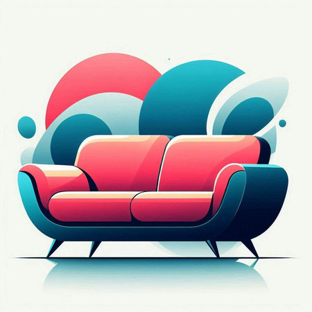 Sofa on abstract background. Vector illustration. Eps 10.のイラスト素材