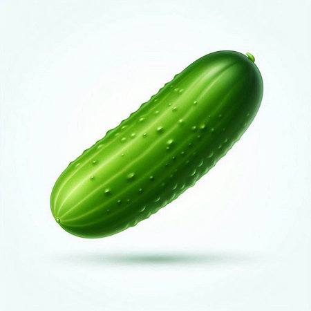Cucumber isolated on white background. Vector illustration. Eps 10.のイラスト素材