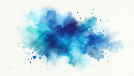 Abstract blue watercolor background. Digital art painting. Vector illustration.