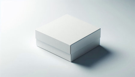 Blank white paper box on white background. 3d illustration.