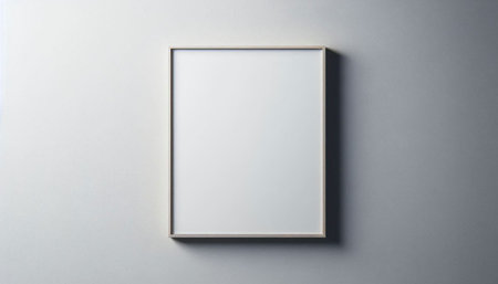 Blank picture frame on white wall. Mock up, 3D Rendering