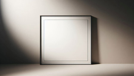 Empty picture frame on a white wall. 3d rendering mock up