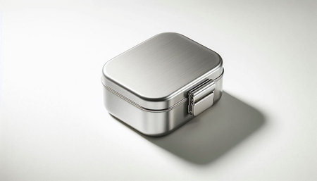 Silver metal case on a white background. 3d rendering, 3d illustration.