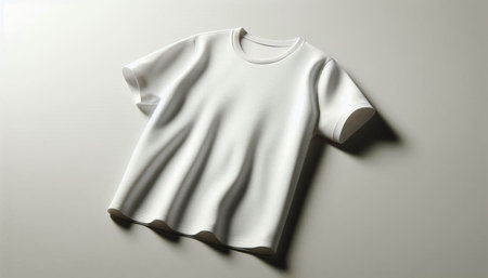 White t-shirt on a gray background. Clipping path included.