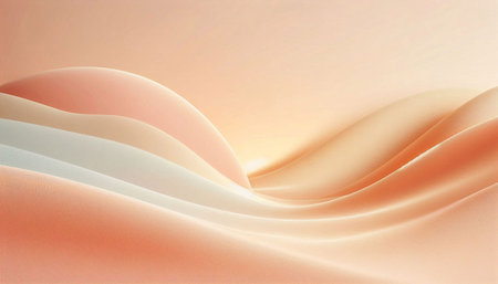 abstract background with waves in pastel orange and white colors.