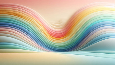 abstract background with multicolored curved lines, 3d render