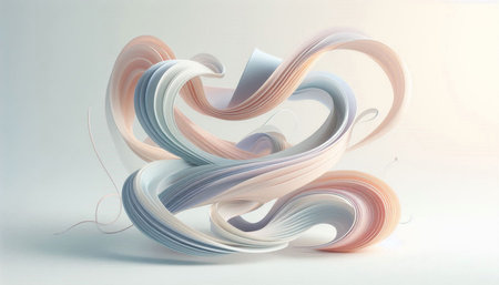 3d illustration of abstract background with waves in pastel colors.
