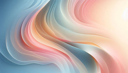 abstract background with smooth lines in blue, orange and pink colors