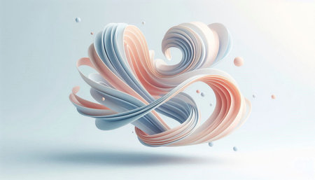 3d illustration of abstract background with waves in pastel colors.