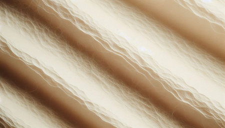 close up of a woolen thread on a beige background.
