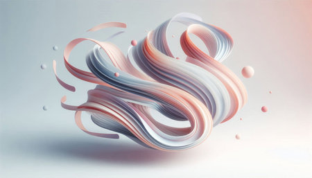 Abstract 3d rendering of wavy shape. Creative design background.の写真素材