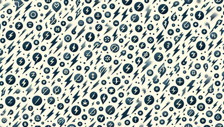 Lightning seamless pattern in retro style. Abstract background. Vector illustration.