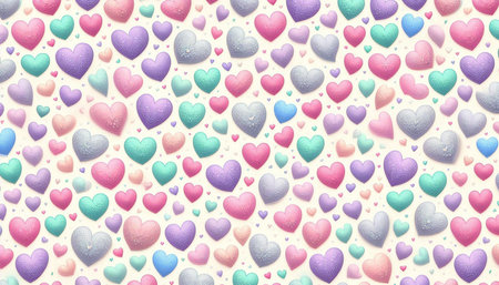 Seamless pattern with colorful hearts. Valentines day background.