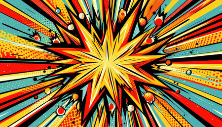 Comic book explosion background in pop art style. Vector illustration.