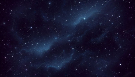 Abstract space background with stars and nebula, computer-generated image.