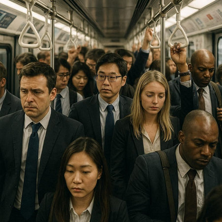 Group of Business People Commuter Traveling Commuter Train Transportation Concept
