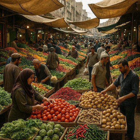 Fruit and vegetable market in Mecca, Saudi Arabia.