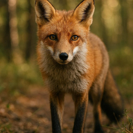 Red fox (Vulpes vulpes) in the forest.