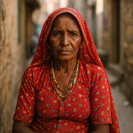 Portrait of an old womanの写真素材