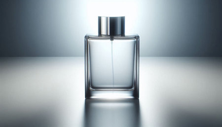 Perfume bottle on a light background. 3d illustration.