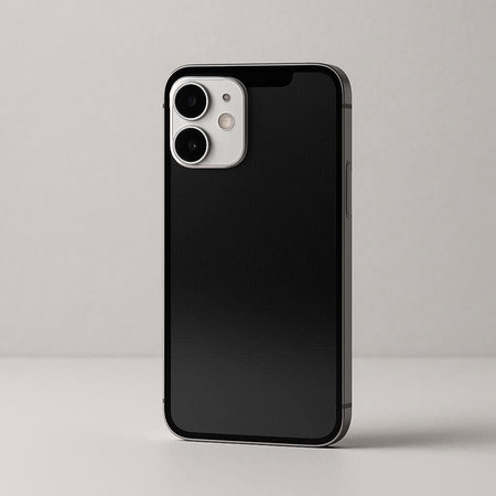 Black smartphone mockup isolated on white background. 3d rendering.