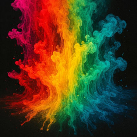 abstract colored smoke on a black background, close-up of photo