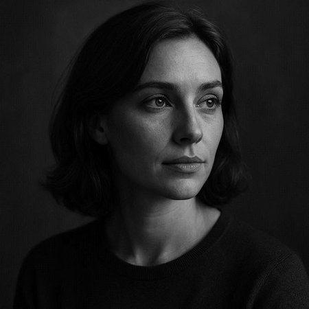 Portrait of a beautiful middle-aged woman on a dark background