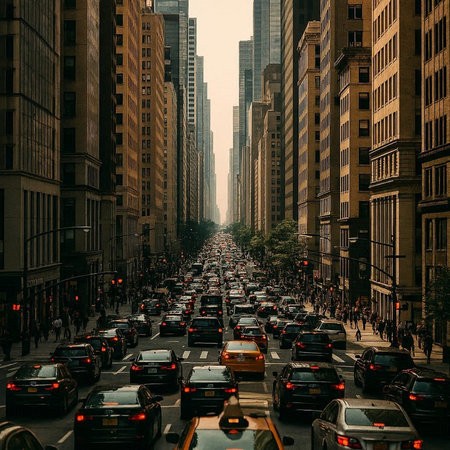Traffic on the streets of New York City.