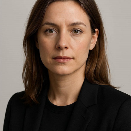 Portrait of a businesswoman looking at the camera with a serious expression