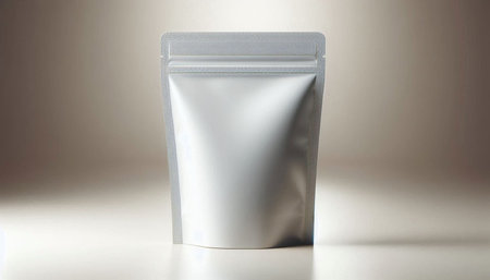 White plastic packaging for cosmetics product on a light background. 3d rendering