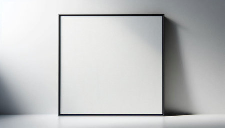 Blank picture frame on white wall. Mock up, 3D Rendering