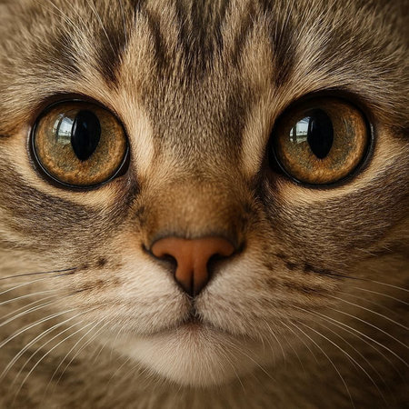 Close-up portrait of a cat with big eyes. Shallow depth of field.