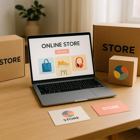 Online shopping concept shown on a laptop used to store online purchases.