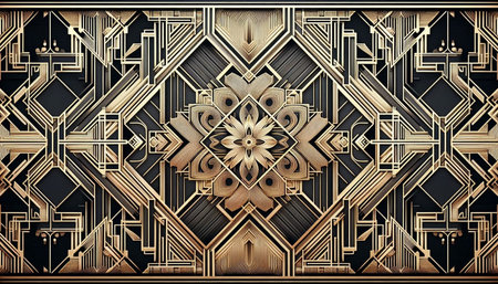 Luxury background with golden ornament. 3D rendering. Computer digital drawing.