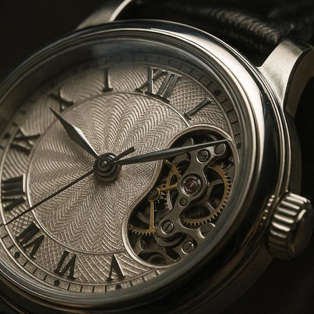 Clock face closeup. Time is passing concept. Vintage watch.