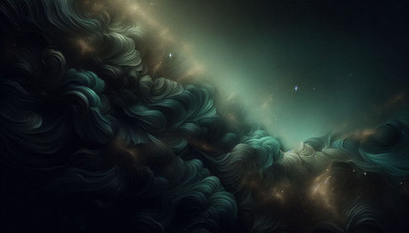 3d illustration of abstract fractal for creative design looks like galaxies