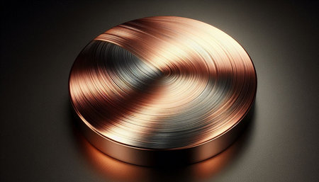 copper metal background with some smooth lines in it (3d render)