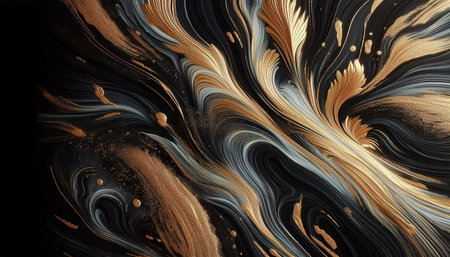 marble abstract acrylic background. Marbling artwork texture. Agate ripple pattern. Gold powder.