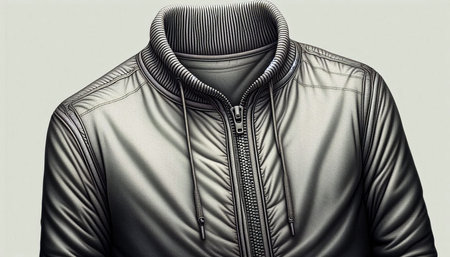 Men's leather jacket on a mannequin. 3d rendering
