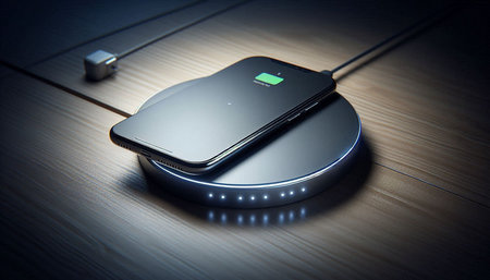 Wireless router on the wooden floor. 3d render illustration.