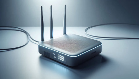 Wireless router on a white background. 3D illustration. Toned.