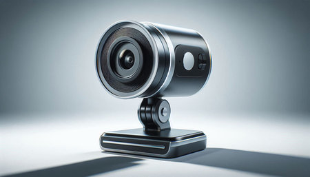 Webcam on a gray background. 3d rendering, 3d illustration.