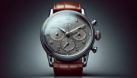 Wrist watch on a dark background, closeup. Time concept