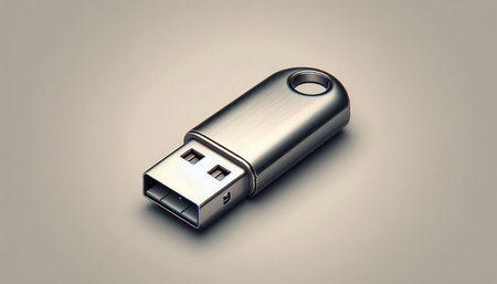 USB flash drive on a white background. 3d rendering, 3d illustration.