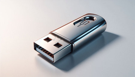USB flash drive on a white background. 3d rendering. Computer digital drawing.