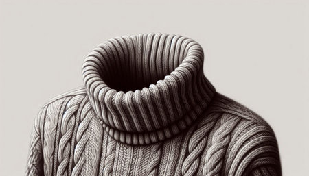 close up of a woolen scarf on a mannequin.