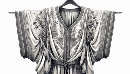 Vintage silver dress on a white background. 3d illustration.