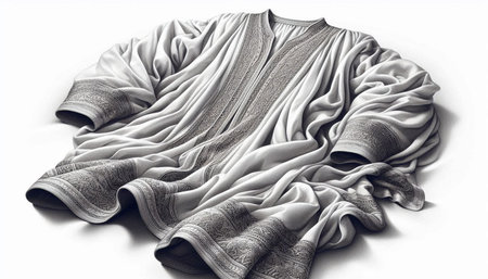 Luxury silk fabric on white background. 3d rendering.